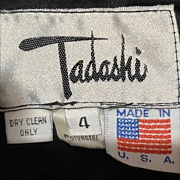 VTG 80s Tadashi Brown and Black Animal Print Drape  Dress - Picture 6 of 8